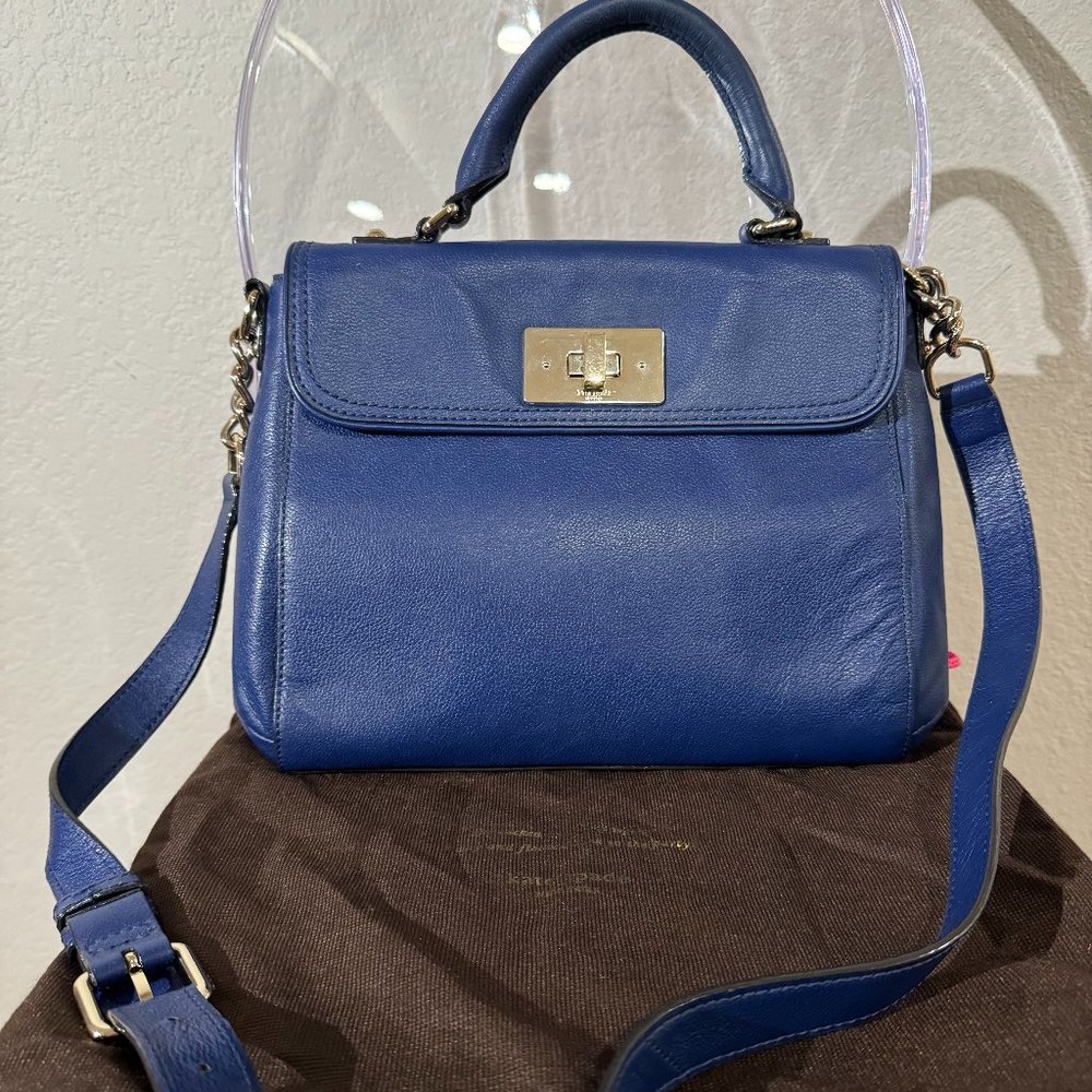 Kate Spade Blue Leather Top Handle Bag